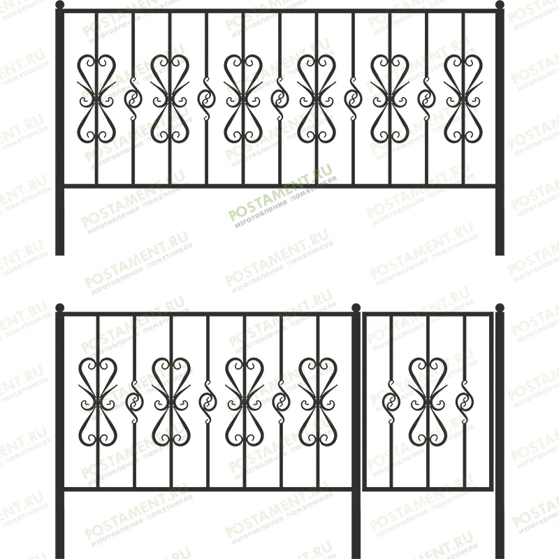 Высокое ограждение на могилу 33016