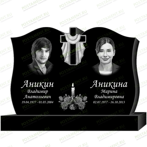 Гравировка на двойном памятнике 95361