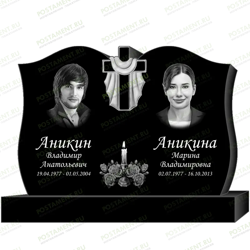 Гравировка на двойном памятнике 95361