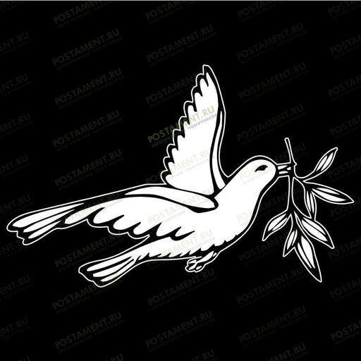 Голубь с лавровой веточкой изображение на памятник 91106