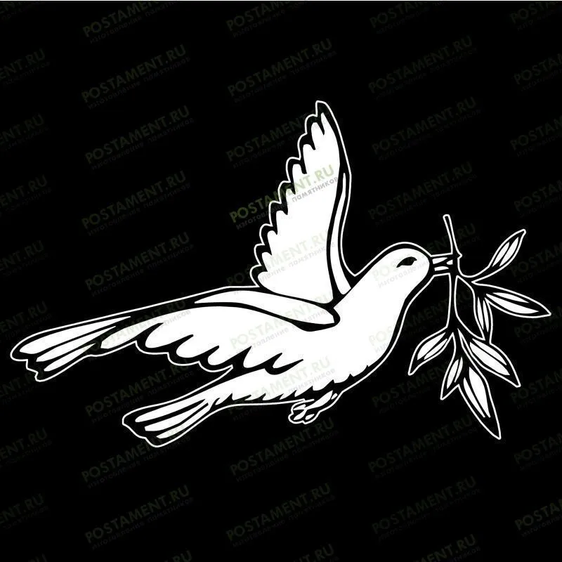 Голубь с лавровой веточкой изображение на памятник 91106