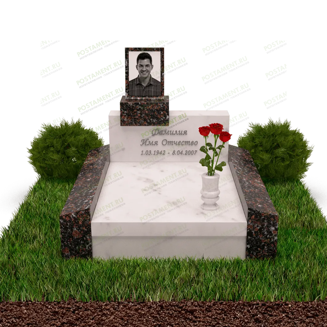 Европейский памятник маленький с фото на подставке 18877