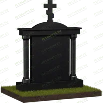 Семейный памятник с колоннами и крестом № 18640