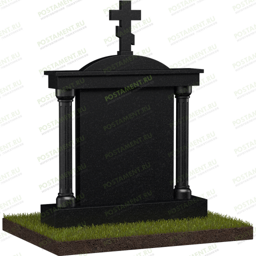 Семейный памятник с колоннами и крестом