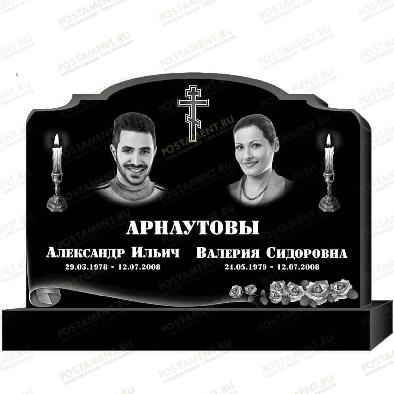 Оформление памятника со свечой 95358