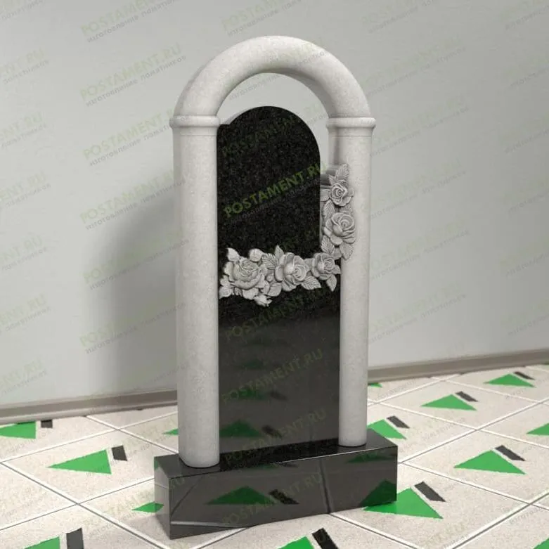 Памятник арка с цветами на могилу