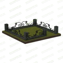 Цоколь на могилу с оградой 22333