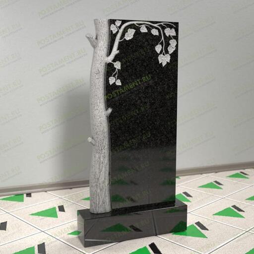 Памятник с резной березкой на могилу