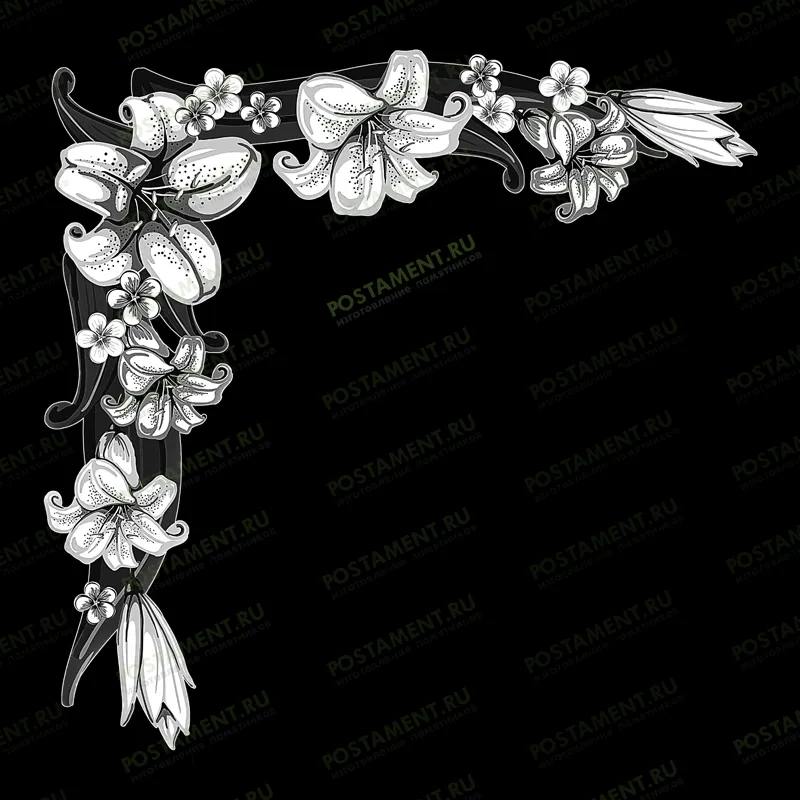 лилии узор для гравировки