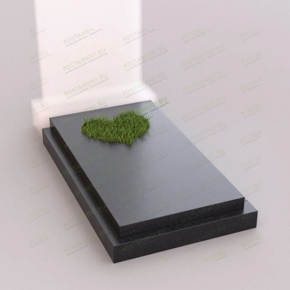 Цветник на могилу гранитный с сердцем 81019