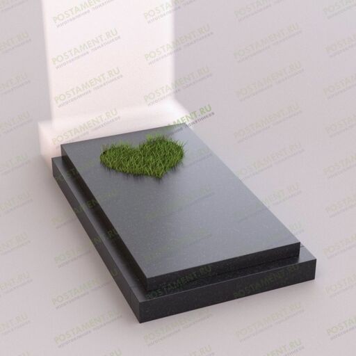 Цветник на могилу гранитный с сердцем 81019