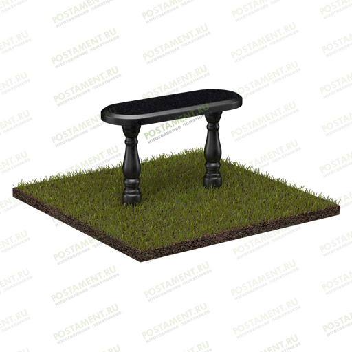 Красивая лавка из гранита с балясинами на могилу 51117