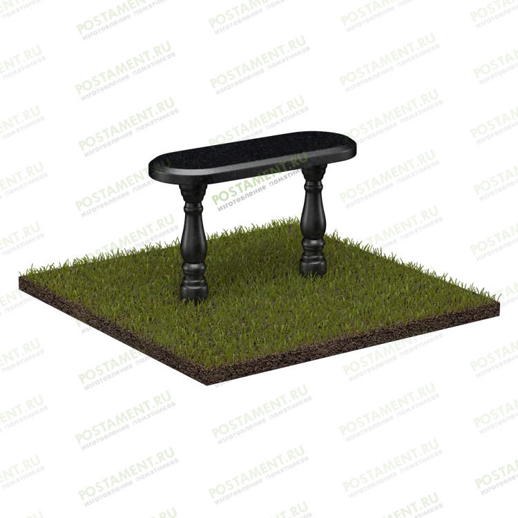 Красивая лавка из гранита с балясинами на могилу 51117