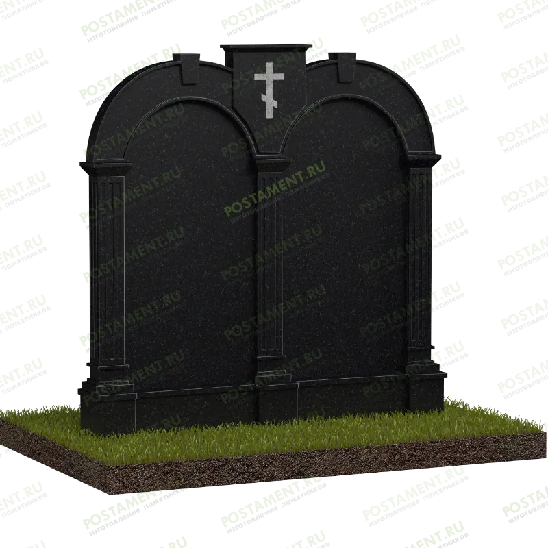 Памятник элитный с пилястрами семейный