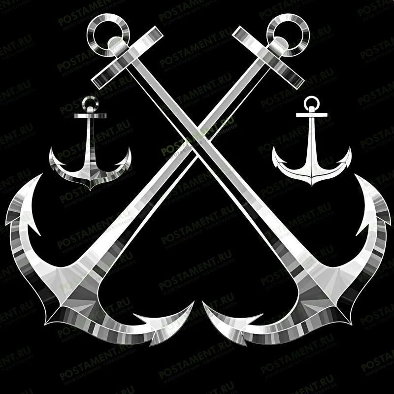 Перекрещенные якоря на памятник