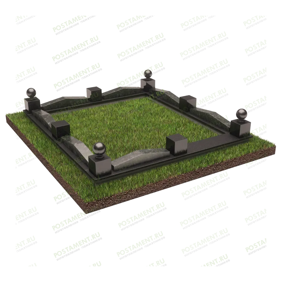 Ограда на могилу каменная 22142