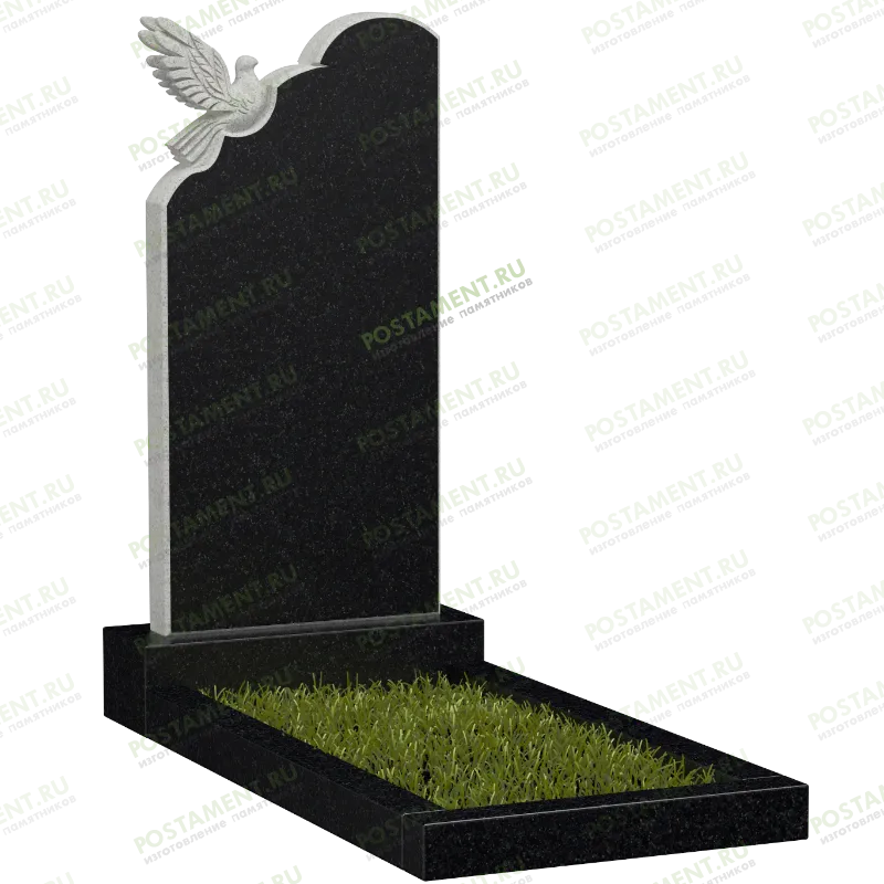 Памятник с голубем и облаками