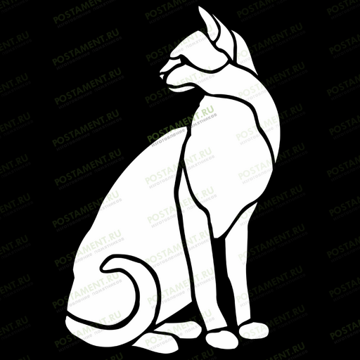 оформление кошка на памятник 91160