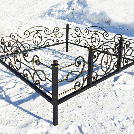 Кованая ограда с розочкой 34035