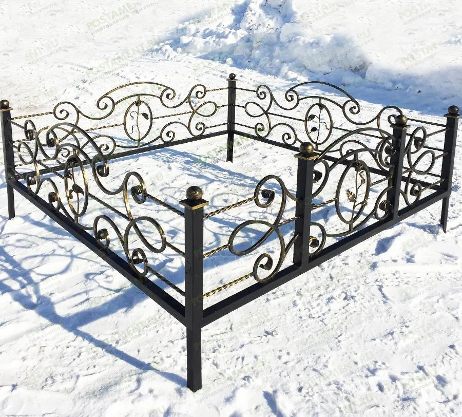 Кованая ограда с розочкой 34035