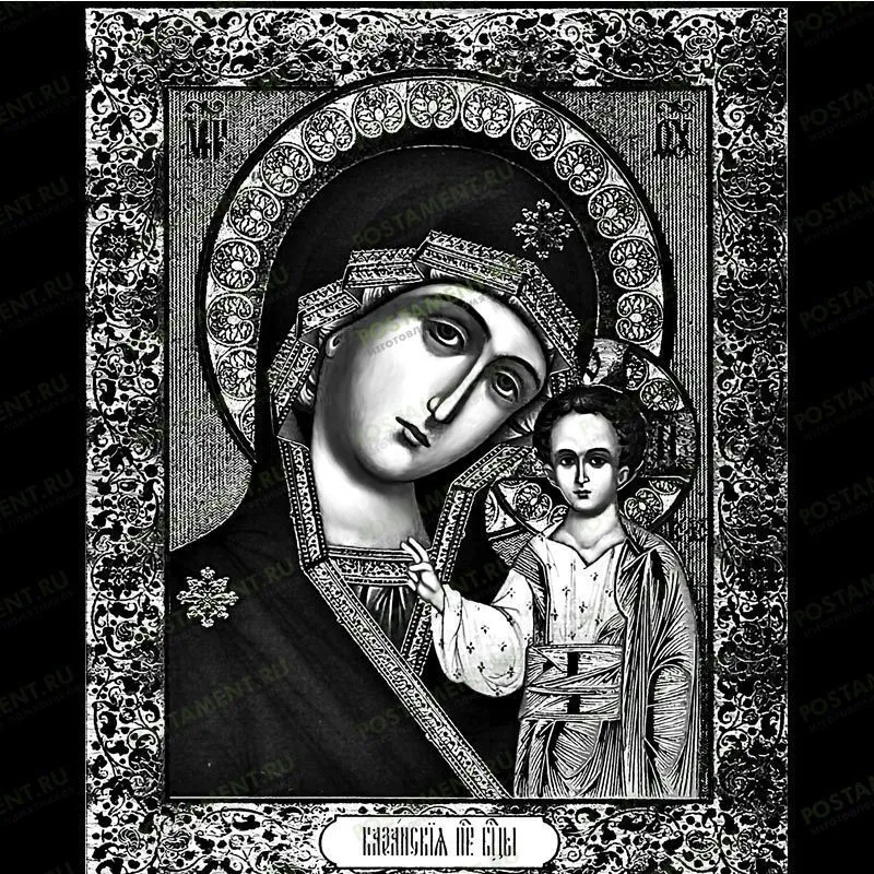 Икона Богородица рисунок на памятник 98040