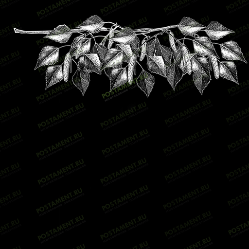 веточка березовая оформление надгробия
