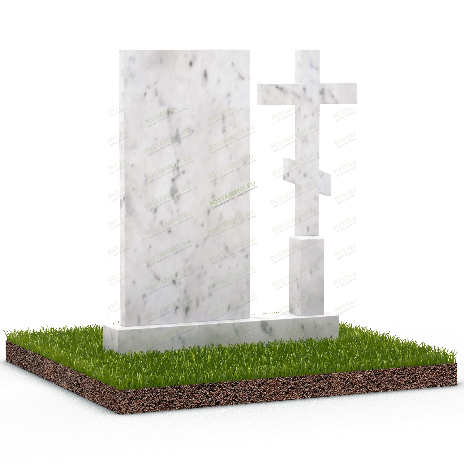 Памятник с крестом составной на могилу