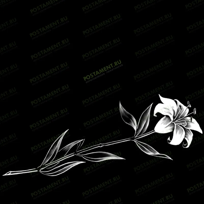 Гравировка лилий на памятник 91033