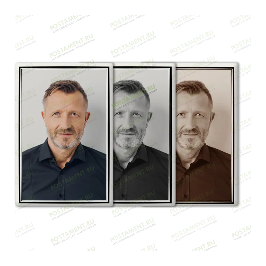 Керамическое фото прямоугольник на надгробие 91829