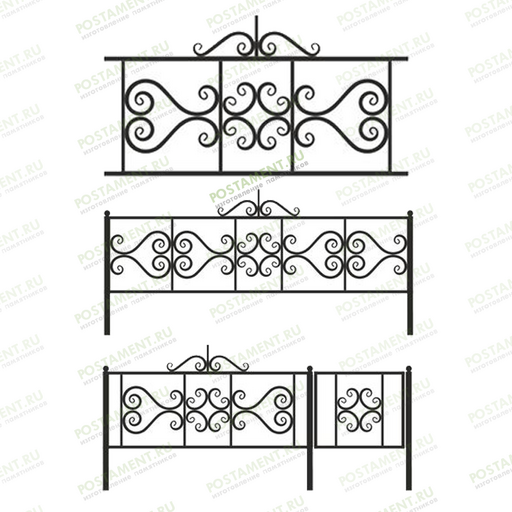 Прямоугольная оградка на кладбище 31006