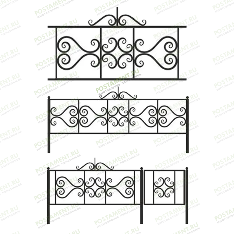 Прямоугольная оградка на кладбище 31006