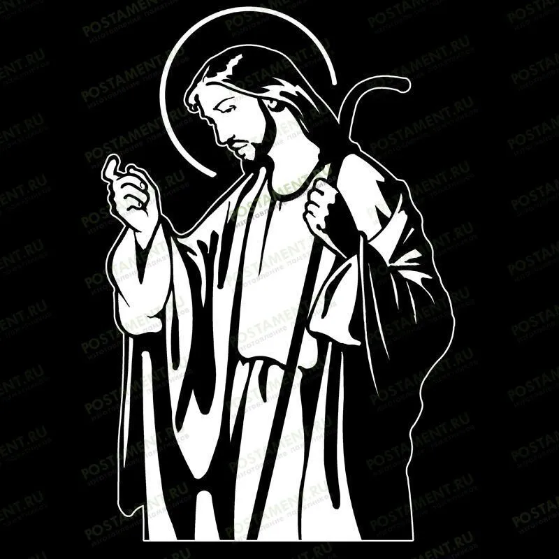 Картинка Иисус для гравировки на памятник 98024