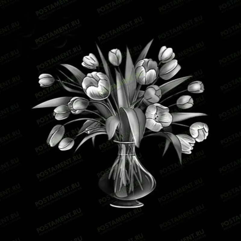Ваза с тюльпанами на памятник 91073