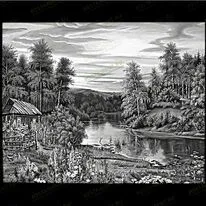 Пейзаж с домиком 99015