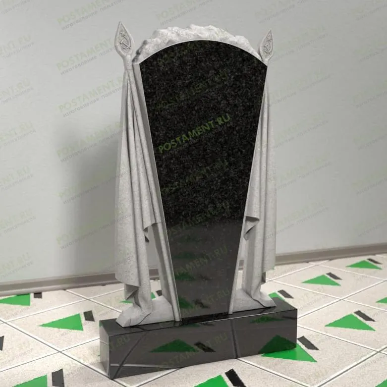 Памятник военному на могилу с щитом