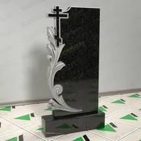 Памятник с лилиями и крестом  № 12585