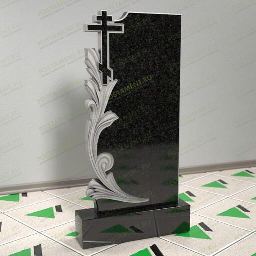 Памятник с лилиями и крестом 12585