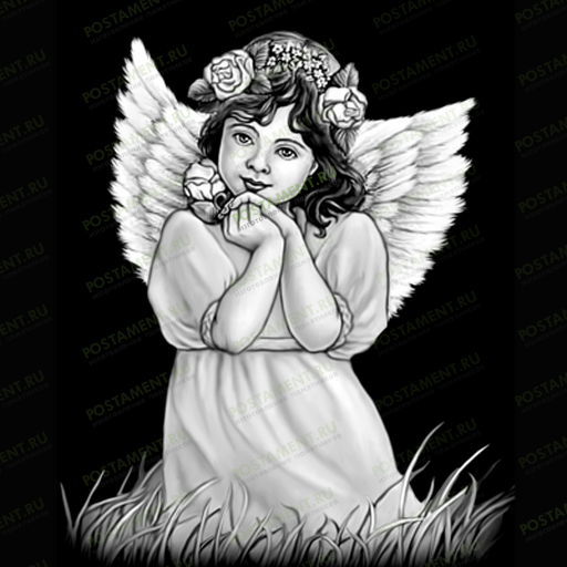 Ангел с венком на голове для оформления памятника