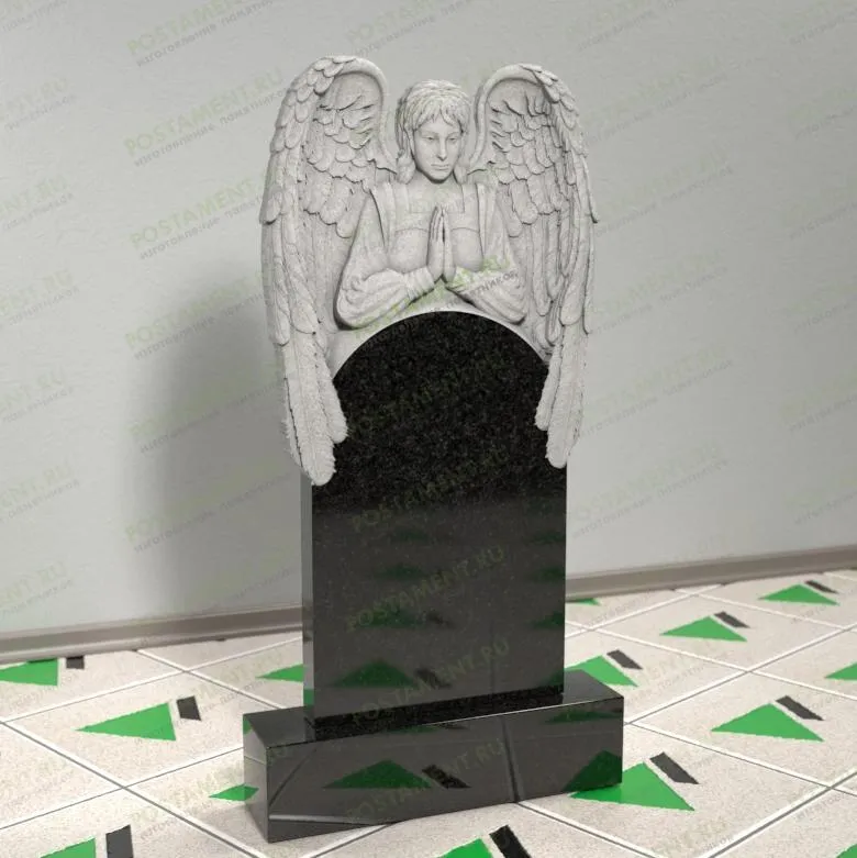 Памятник с ангелом молящимся на могилу 14143