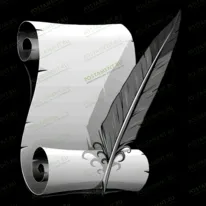 Свиток бумаги с пером 91652