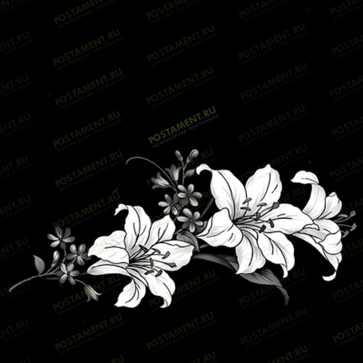 Букет лилий на памятник для гравировки 91048