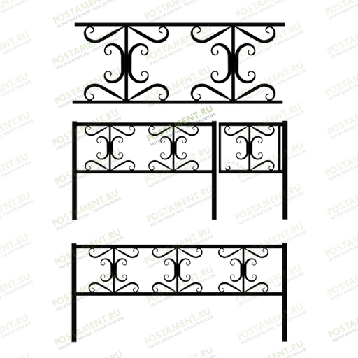 Кованая ограда с растительным орнаментом 32018