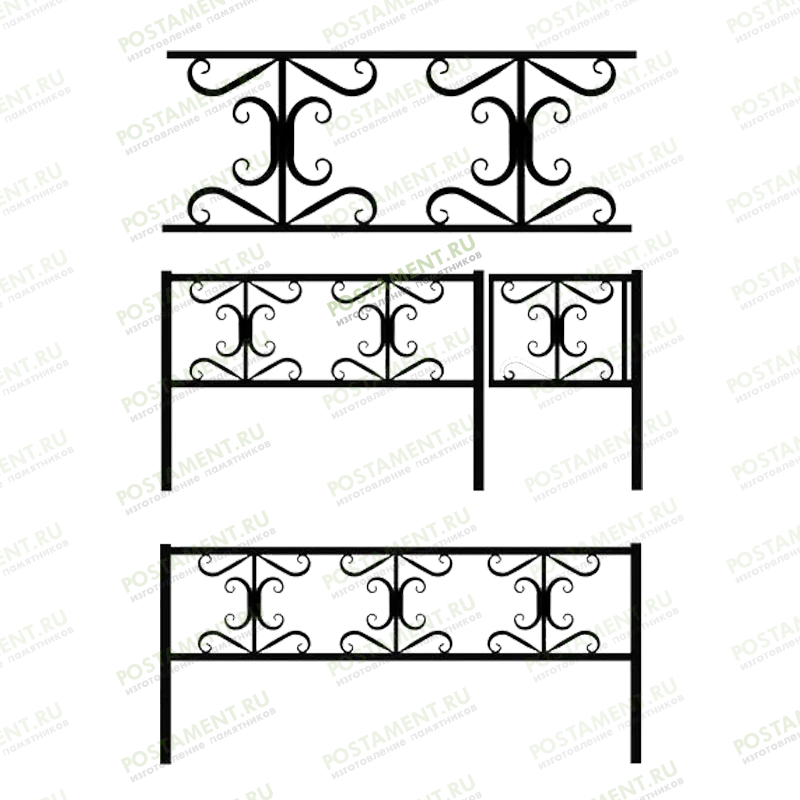 Кованая ограда с растительным орнаментом 32018