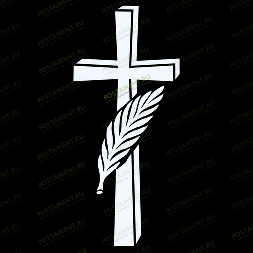 крест с веточкой на памятник гравировка