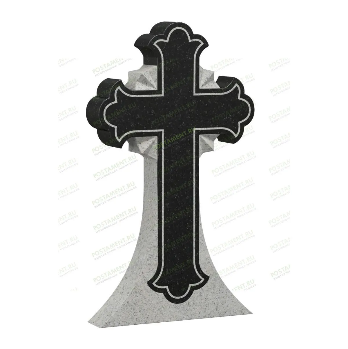 Крест из гранита трилистный с драпировкой 17918