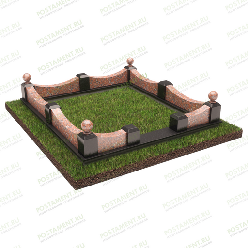Цокольная ограда на могилу 22136