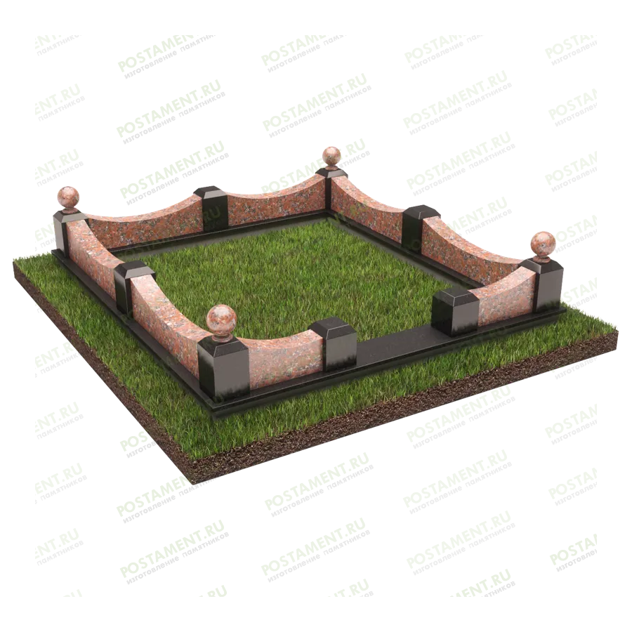 Цокольная ограда на могилу 22136