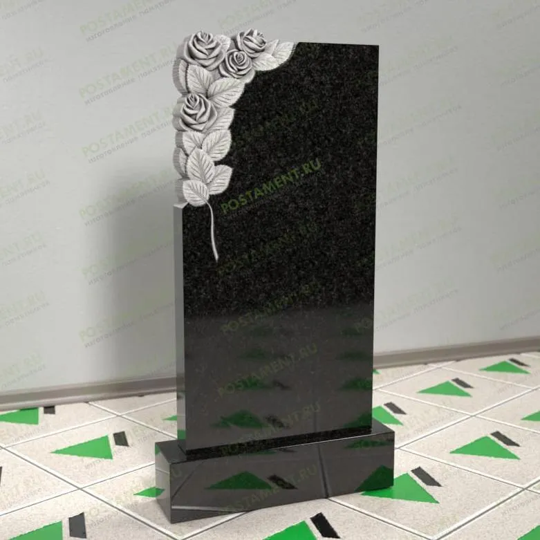Памятник с розочками на могилу 12545