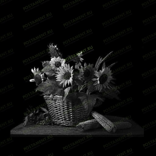 Корзина с цветами для нанесения на памятник 91075