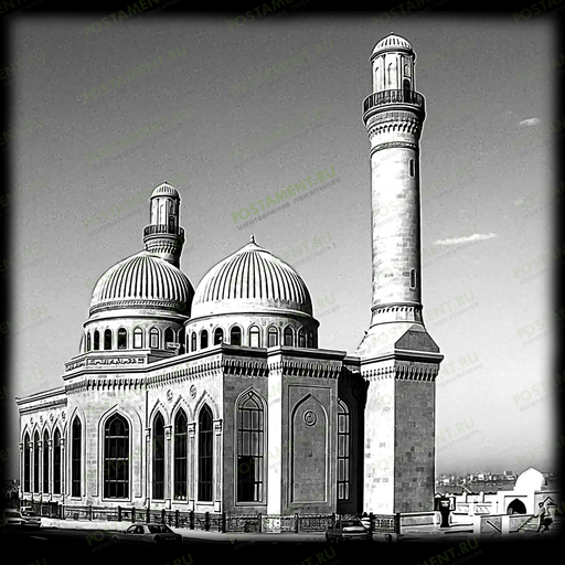 Мечеть с минаретом гравировка на памятник 97041